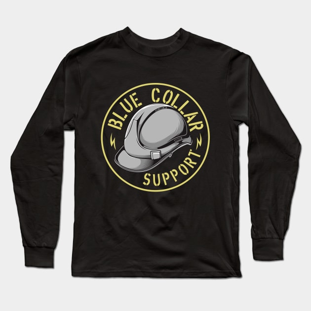 blue collar support Long Sleeve T-Shirt by Gientescape
